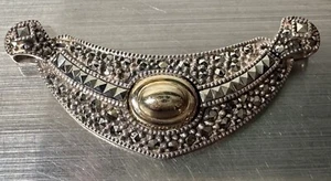 Authentic Judith Jack Necklace Plate Pendant Marcasite 14K 925 Sterling Silver - Picture 1 of 9