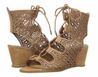 Women's Shoes Dolce Vita LAMONT Leather Lace Up Wedge Sandals CARAMEL 8 Peep Toe