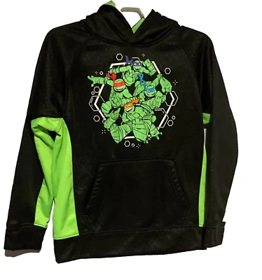 Sudadera con capucha negra/verde Nickelodeon ®Teenage Mutant Ninja Turtles para niños Foto 1 de 3