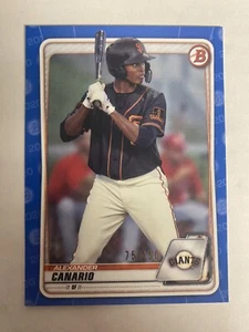 2020 Bowman Draft Alexander Canario Blue Parallel #'d /150 BD-123 Giants - Picture 1 of 2