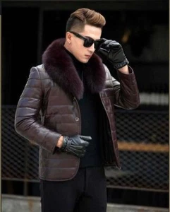 Bran Echtlederjacke Herren echtes Lammfell mit Daunen - Bild 1 von 10