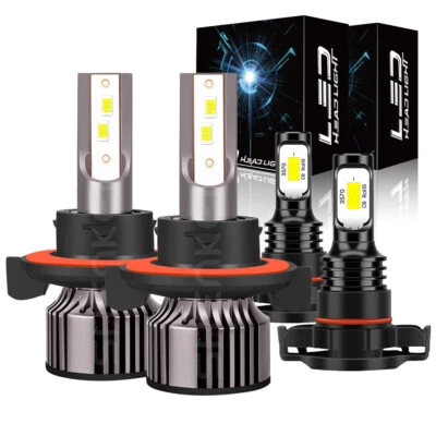 Faróis de LED brancos Dodge Nitro 2010-2011 + lâmpadas de neblina substituem halogênio - Imagem 1 de 4