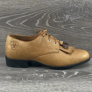 Ariat Jamie Lace Up Kilties Tassel Brown Leather Dress Shoes Oxfords Western 8 - Picture 1 of 10