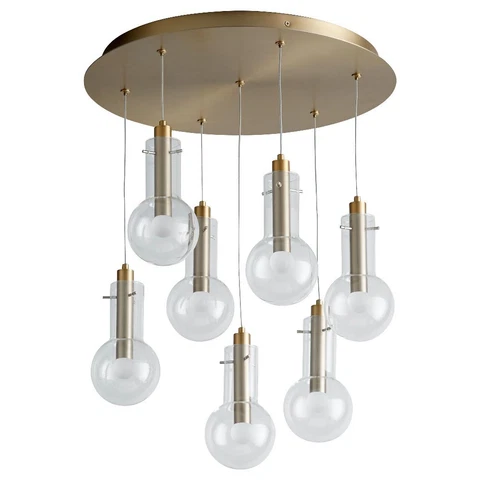 18 Inch 14.7W 7 LED Pendant-Aged Brass Finish - Pendants - Multi Lights Cover