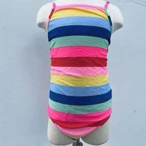 GAP KIDS GIRLS One Piece Rainbow Striped Multi Color Swimsuit Size XXL Regular   - Picture 1 of 6