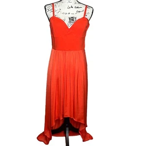 NWT BCBG Max Azria Annamarie Bustier Dress Prom Maxi Large Poinsettia Orange - Picture 1 of 16