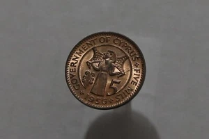 🧭 🇨🇾 CYPRUS COLONIAL 5 MILS 1956 HIGH GRADE B59 #K3768 - Picture 1 of 2