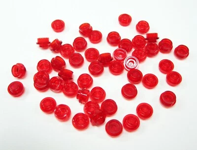 50 x LEGO Platte rund 1x1 - Rot transparent - 4073 - NEU - Bild 1 von 3