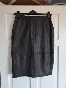 LIPSY Black 100% Sheep Leather Pencil Skirt Size 14 - Picture 1 of 5