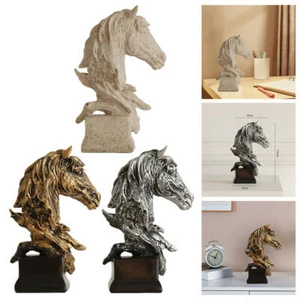 Resin Horse Head Statue Home Decoration Office Arrangement Sculpture Gift - Picture 1 of 11