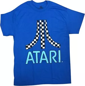 Atari Retro Gaming Classic Distressed Logo T-Shirt Blue Medium - Picture 1 of 1