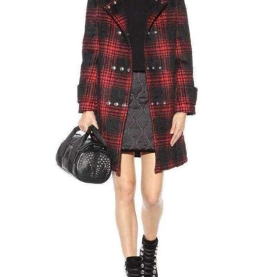 Minifalda de pasarela A14 nueva con etiquetas Alexander Wang 2015 talla 2 S/M negra adornada satinada Foto 1 de 4