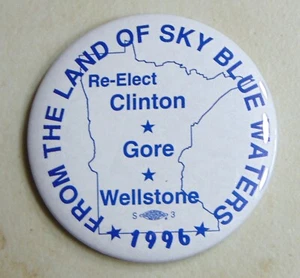 Bill Clinton 1996 Minnesota Senate campaign pin button political - Picture 1 of 1