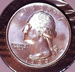 1989-D Washington Viertel Stempelglanz 25(c)  - Bild 1 von 2