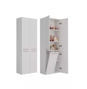 ADGO Nel Badezimmerschrank mit Wäschekorb, Eingebauter Wäschekorb, Handtücher - Bild 1 von 17
