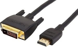 HDMI to DVI Adapter Cable, Bi-Directional Gold Plated, Black 6 Feet 76.71 inches - Picture 1 of 8