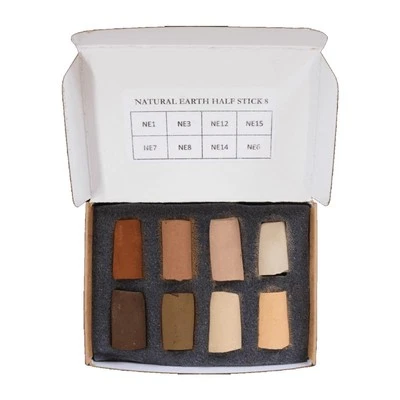 Unison Colour Artists Soft Pastels Natural Earth Half Stick Mini 8 Set - Image 1 of 2