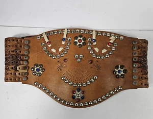 Vintage Antik Schmuck Nieten Motorrad Nierengurt Harley Indian 32,5L 1940er - Bild 1 von 12