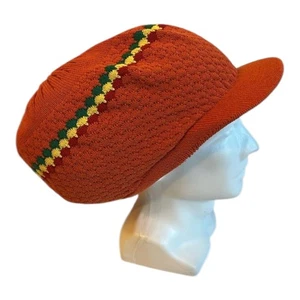 XL Naranja Rayas Rasta Sombrero Rastas Tam Corona Rastas Slouchy Natty Gorra Cerraduras - Imagen 1 de 2
