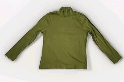 Pendleton Womens Mock Cotton Turtleneck Green Top size Medium Long Sleeve - Image 1 of 4
