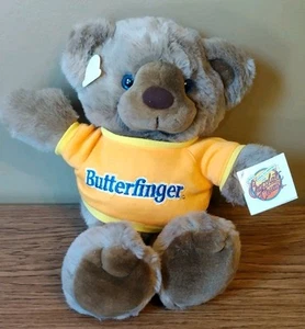 Vintage 1987 Nabisco BUTTERFINGER Teddy Bear 14" Plush Stuffed Animal Heartline - Picture 1 of 9