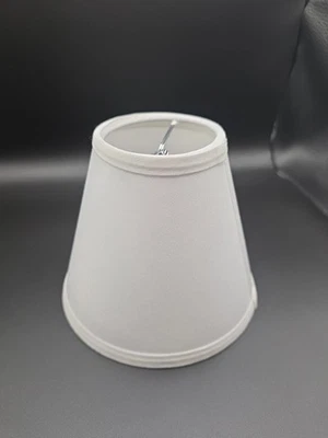 Barrel White Small Fabric Lamp Shade Taper Empire Chandelier 3x6x5 Inch Clip-on - Image 1 of 4