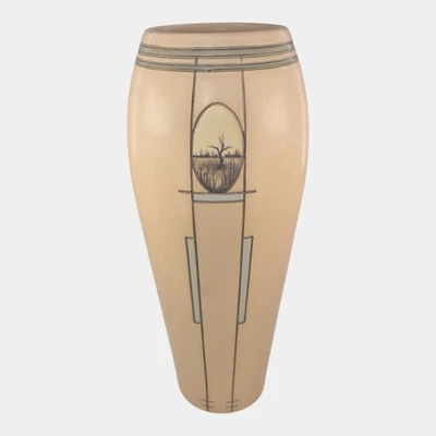 Ephraim Faience Hand Made Pottery White Waking Marsh Vase - Image 1 of 4