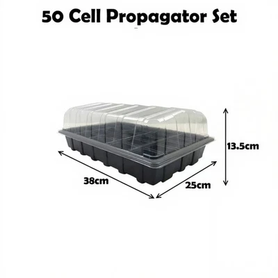 50 Cell Propagator Full Size Seed Gravel Trays With Lids Cell Pack Inserts - Image 1 of 4