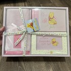 Disney Winnie the Pooh Baby Girl 4 Piece Keepsake Gift Set Pink Blanket Frame