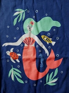 NWOT HANNA ANDERSSON MAGIC MERMAID BLUE JERSEY ART KNIT TEE SHIRT 140 10 - Picture 1 of 5