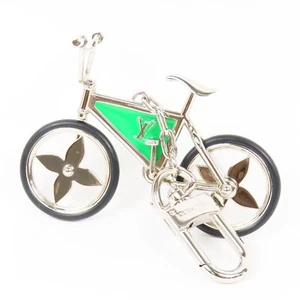 LOUIS VUITTON Bijou Sac Bike Bag Charm Key Holder Metal SV Green M77148 79231 - Picture 1 of 9