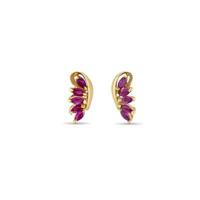 Ruby Marquise Wing Studs 14k Yellow Gold - Image 1 of 3
