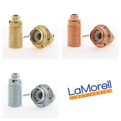 LAMORELL LIGHT DESIGN Portalampada in Metallo Filettato Attacco E14 completo di Serracavo