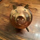 Vintage Coppercraft Guild Copper and Brass Piggy Bank Vintage 2 Piece Used Cond