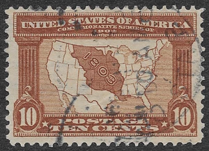 US Scott # 327 Usado F-VF Louisiana Compra Expo 10c Rojo Marrón SCV $27.50 - Imagen 1 de 2
