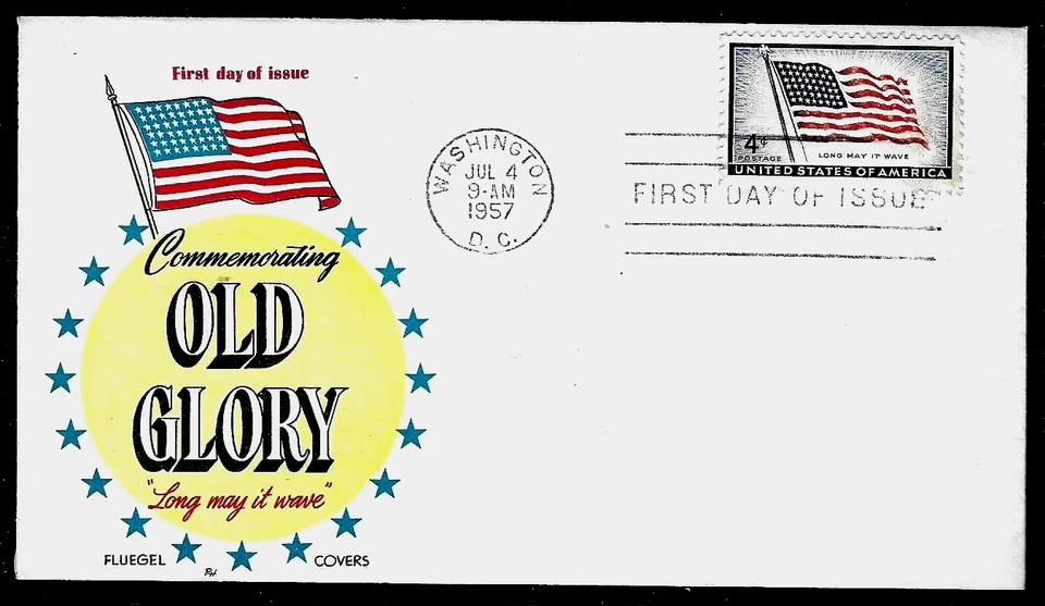 1094 4c Stamp (1957) THE 48 STARS U. S. FLAG FDC BY CAPTAIN HERMAN FLUEGEL - Image 1 of 1