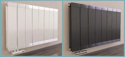 Design Heizkörper Aluminium Flach Alu Paneelheizkörper Horizontal Mittelanschluß - Bild 1 von 3