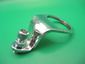 BRAKE CABLE HANGER RARE 28mm SIZE FOR FRENCH TANDEMS - CHROME + ADJUSTER - NOS - Picture 1 of 7
