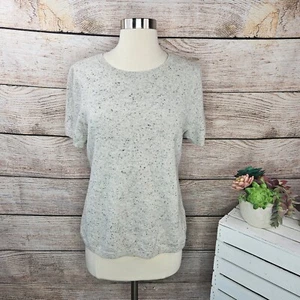 Maglione girocollo manica corta Lands End maglione maculato 100% cashmere taglia S - Foto 1 di 6
