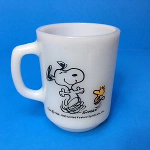 Fire King Anchor Hocking Snoopy Woodstock At Times Life Is Pure Joy Coffee Mug - Picture 1 of 3