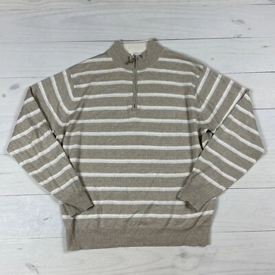 Peter Millar 1/4 Zip Sweater Men’s X-Large Multicolor Stripe Merino Wool Linen - Image 1 of 4