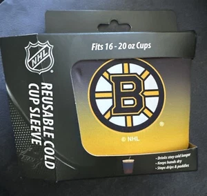 NHL Boston Bruins Hockey Reusable Cold Cup Sleeve 16-20 Oz Cup Coffee - Picture 1 of 2