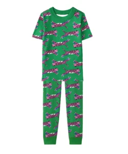 Hanna Andersson Kids Short Sleeve Long John Pyjama Set - Green (Imperfect) - Picture 1 of 1