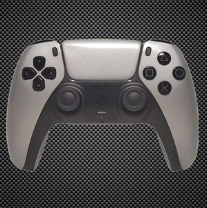 Metallic Silver Themed PS5 Custom Dualsense Controller - Picture 1 of 4