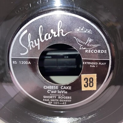 EX • RARE Shorty Rogers EP 45 Skylark 101 Cheese Cake/Crazy Rhythm/All For You + - Image 1 of 3