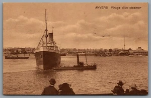 Postcard Antwerp Belgium c1916 Virage d'un Steamer Steamship - Picture 1 of 2