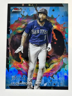 2024 Finest Sky Blue Refractors #254 J.P. Crawford RARE 097/150 MARINERS - Image 1 of 2