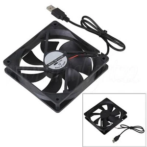 Black Plastic DC 5V USB Computer Case Cooling Fan 120*120 mm 12025 - Picture 1 of 5