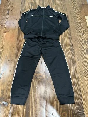 NWT H&M MOVE Kids Size 4-6A Matching Track Suit Jacket And Pants - Black/White - Image 1 of 4