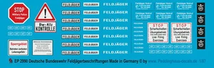 Peddinghaus-Decals 1/87 2990 Allemand Bundeswehr Feldjägerbeschriftungen - Photo 1 sur 1